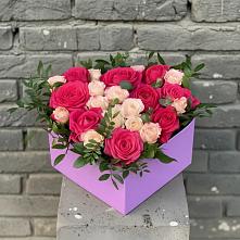 Композиция моя любовь в Вятских Полянах Цветочная композиция из Розы в коробке в Вятских Полянах