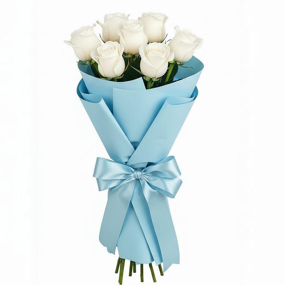 7 Белых роз Проуд в Вятских Полянах Букет 7 белых роз Проуд в Вятских Полянах