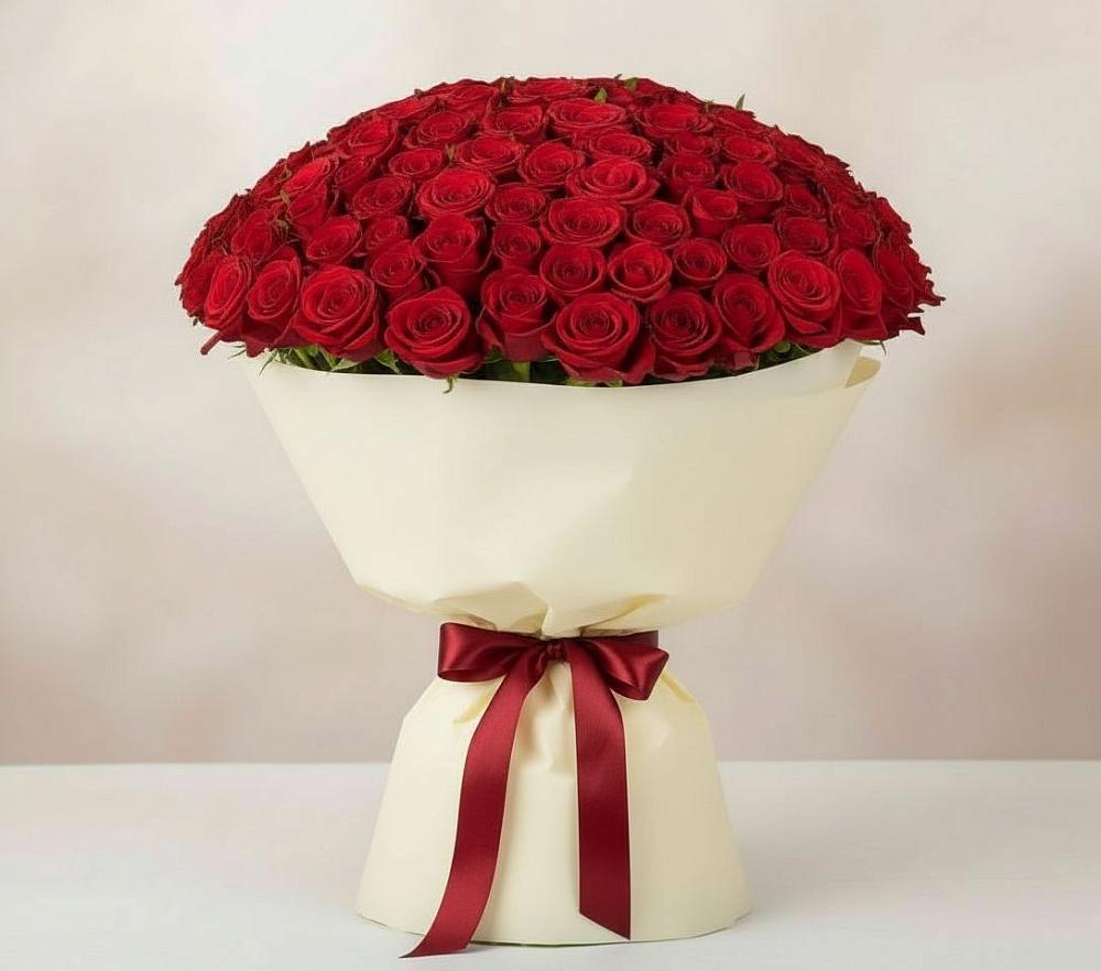 101 Красная роза Милано в Вятских Полянах Букет 101 Красная роза Милано в Вятских Полянах
