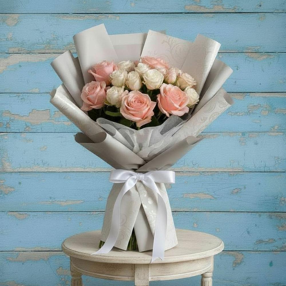 Букет Нежное облако в Вятских Полянах Букет цветов из: Розы в Вятских Полянах