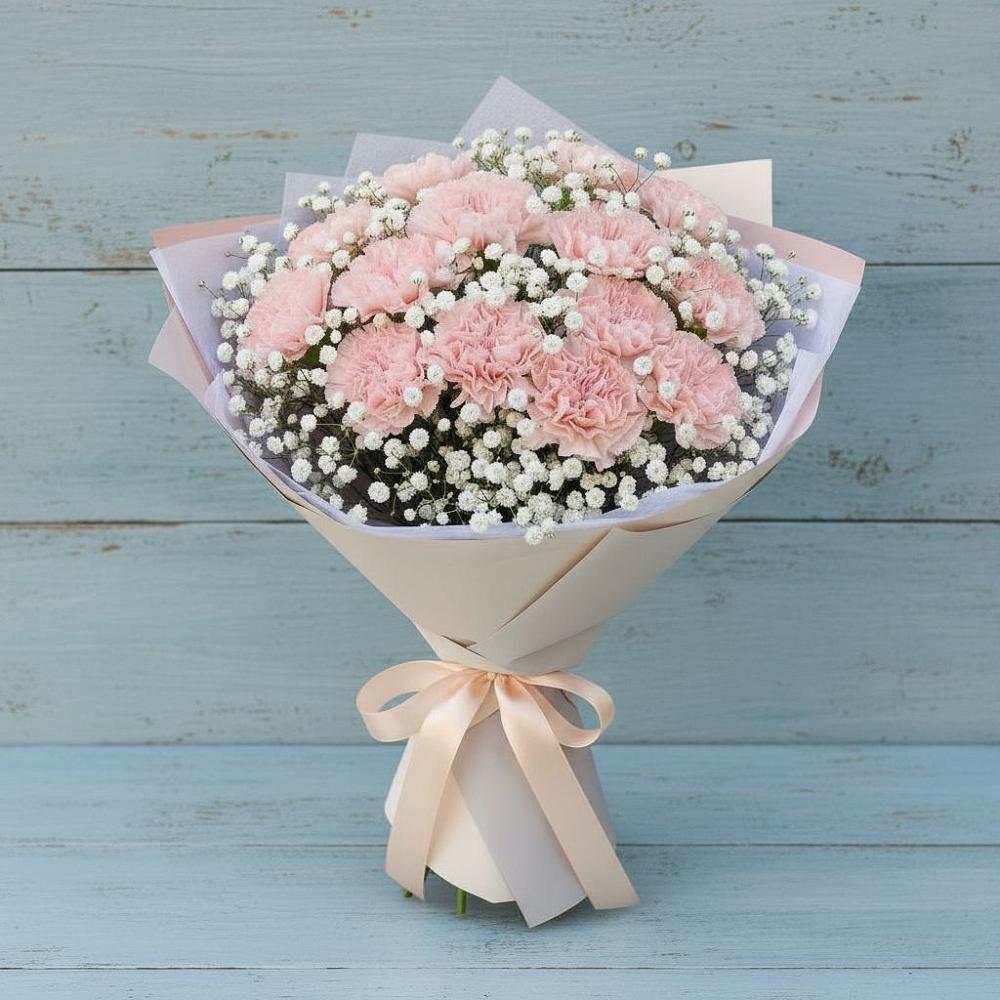 Букет Нежность рассвета в Вятских Полянах Букет цветов из: Гвоздики в Вятских Полянах