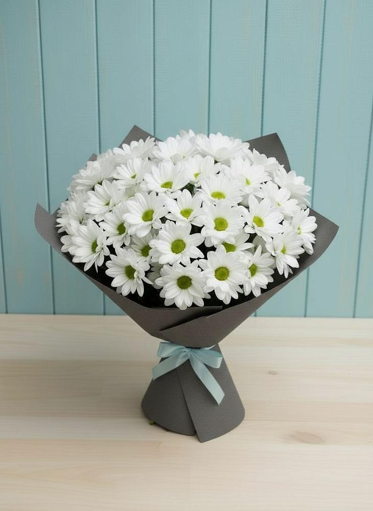 Букет белые хризантемы в Вятских Полянах Букет цветов из: Хризантемы в Вятских Полянах
