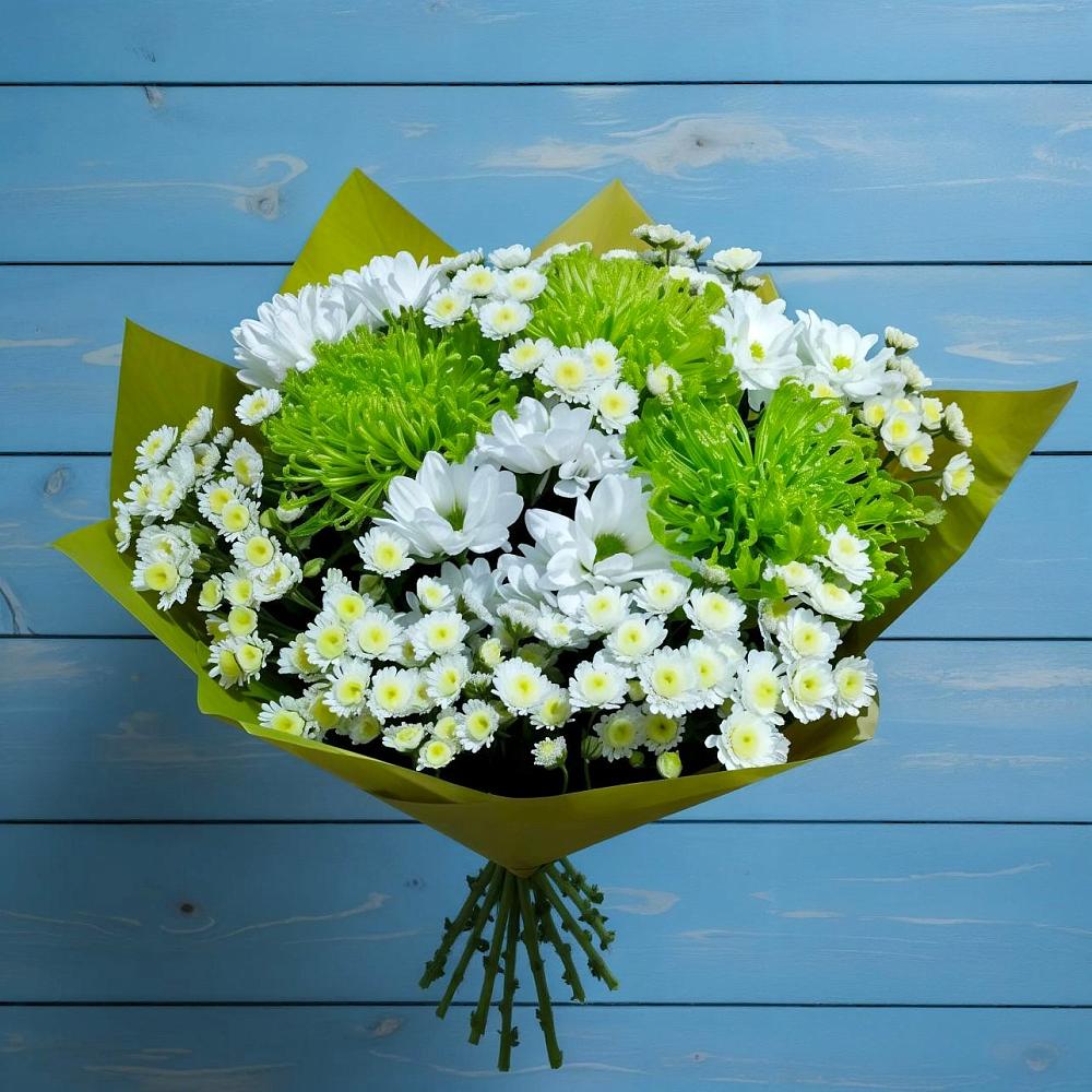 Букет скромность  в Вятских Полянах Букет цветов из: Хризантемы в Вятских Полянах