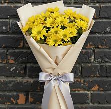 Букет Желтое настроение в Вятских Полянах Букет цветов из:  Хризантемы в Вятских Полянах