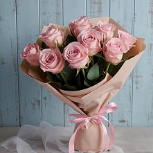9 розовых роз в Вятских Полянах Букет цветов из:  Розы в Вятских Полянах