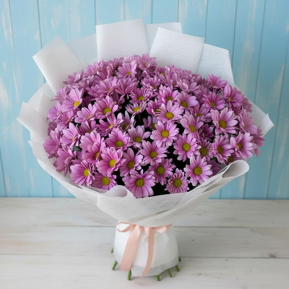 Букет сиреневая охапка в Вятских Полянах Букет цветов из: Хризантемы в Вятских Полянах