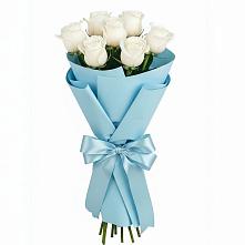 7 Белых роз Проуд в Вятских Полянах Букет 7 белых роз Проуд в Вятских Полянах