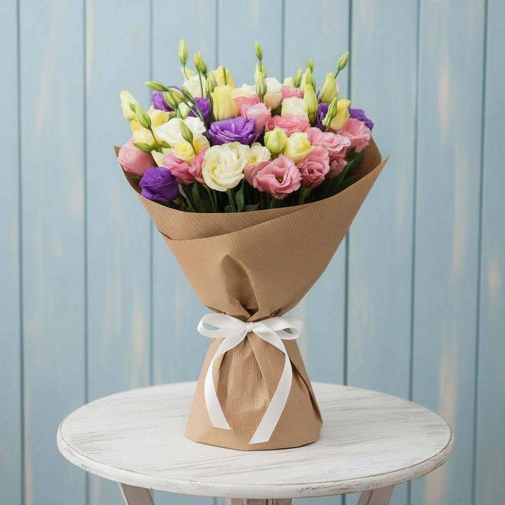 Букет Цветная эустома в Вятских Полянах Букет цветов из: Лизиантусы в Вятских Полянах