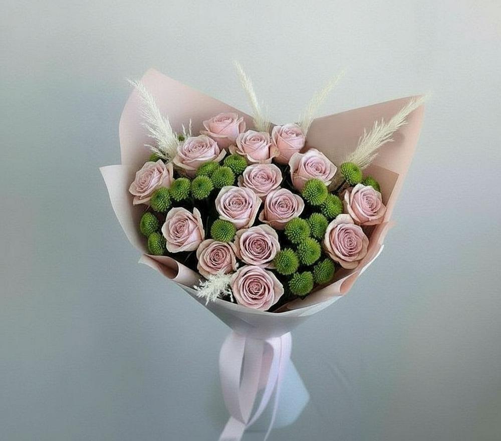 Букет доброе утро в Вятских Полянах Букет цветов из: Розы и Хризантемы в Вятских Полянах