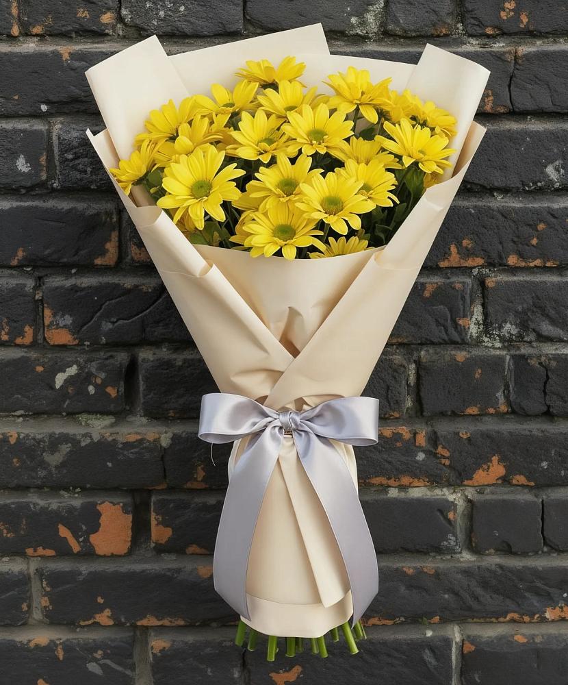 Букет Желтое настроение в Вятских Полянах Букет цветов из: Хризантемы в Вятских Полянах