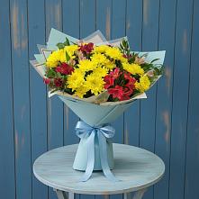 Букет сочные брызги в Вятских Полянах Букет цветов из:  Альстромерии и Хризантемы в Вятских Полянах